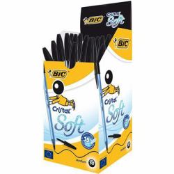 BIC Cristal Soft Noir Stylo à bille Moyen 50 pièce[s] (BIC Cristal Soft Ball Pen Black Medium Pack of 50)
