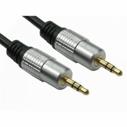 Cables Direct NL2TTMM-02 audio cable 2 m 3.5mm Black, Silver (CDL 2m 3.5mm M-M Stereo Cable)