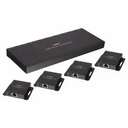 Lindy 70m Cat.6 4 Port HDMI 4K30 and IR Splitter Extender with Loop Out (70M CAT.6 4 PORT HDMI IR SPLITTER)