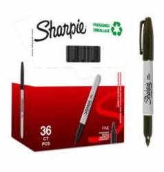 Sharpie 2025040 marqueur 36 pièce[s] Noir (Sharpie 2025040 Fine Black Permanent Pens Box of 36)