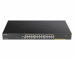 D-Link 24-port Gigabit PoE Smart Managed Switch with 4x 10G SFP+, 370Watts (D-Link DGS 1250-28XMP - Switch - L3 Lite - smart - 24 x 10/100/1000 [PoE] + 4 x 10 Gigabit SFP+ - rack-mountable - PoE [3...