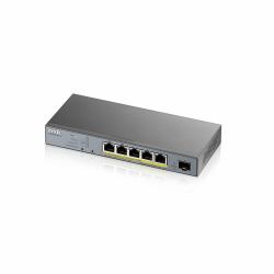 Zyxel GS1350-6HP Managed L2 Gigabit Ethernet [10/100/1000] Power over Ethernet [PoE] Grey (ZyXEL GS1350-6HP, 6 Port managed CCTV PoE, long range 60W)