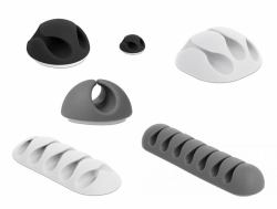 DeLOCK 18300 range-câbles Sur bureau/mural Support de câbles Noir, Gris, Blanc 6 pièce[s] (Delock Combo Set - kabelholdersÃ¦t)