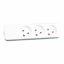 Garbot Z66000107-PA01 power extension 3 AC outlet[s] Indoor White (Plast Power Strip 3-way EDB - Outlet. White - Warranty: 12M)