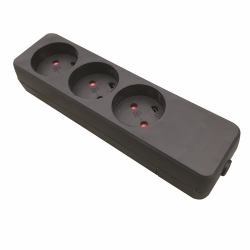 Garbot Z66000109-PA01 power extension 3 AC outlet[s] Indoor Black (Plast Power Strip 3-way K - Outlet. Black - Warranty: 12M)