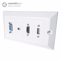 CONNEkT Gear 15m AV Snap-in Modular Cable Kit - HDMI/VGA/USB Type B/3.5mm + USB Type A (15M AV SNAP-IN MODULAR CABLE - KIT - HDMI/VGA/USB TYPE B/3.5MM)