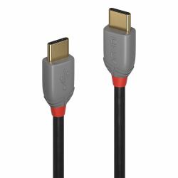 Lindy Câble USB 2.0 Type C de 0.5m, PD 60W, Anthra Line 