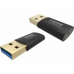 Vision TC-USB3AC/BL cable gender changer Black (Vision Professional - USB adapter - USB Type A [M] to USB-C [F] - USB 3.0 - black)