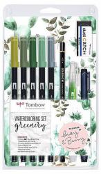 Tombow WCS-GR stylo roller Stylo à bille (Tombow Watercoloring-Set "Greenery", 1)