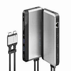 ALOGIC U2CSH-SGR station d'accueil Avec fil USB 3.2 Gen 1 [3.1 Gen 1] Type-C Noir, Argent 