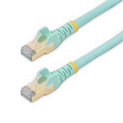 StarTech.com 5m CAT6a Ethernet Cable - 10 Gigabit Shielded Snagless RJ45 100W PoE Patch Cord - 10GbE STP Network Cable w/Strain Relief - Aqua Individually Tested/Wiring is UL Certified/TIA (5M CAT6...