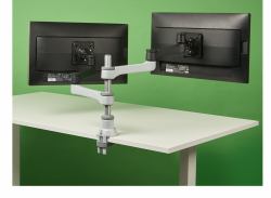 R-Go Tools Bras d'écran R-Go Zepher, bras réglable pour moniteur double, 100% circulaire, capac...