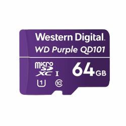Western Digital WD Purple SC QD101 64 GB MicroSDXC Class 10 (WD Purple SC QD101 memory - card 64 GB MicroSDXC Class 10 - WD Purple SC QD101, 64 GB, MicroSDXC, Class 10, Class 1 [U1], Purple - Warra...