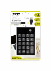 Port Designs 900801 clavier numérique Ordinateur portable USB Noir, Gris 
