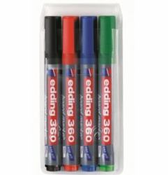 Edding 360/4 S marqueur 4 pièce[s] Noir, Bleu, Vert, Rouge (e-360/4 S Whiteboard Marker A8 [4])