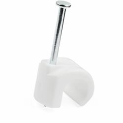 StarTech.com 100 Pack Large Cable Clips with Nail - Reusable - Nail-in Clamps - Wire Holding Clips - Ethernet Cord/AV/Coax Cable Fasteners - Brick/Drywall Mounting Cable Tacks - White - TAA (100 PA...