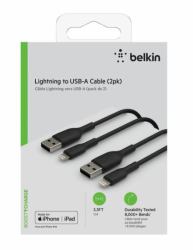 Belkin CAA001BT1MBK2PK lightning cable 1 m Black (BOOST CHARGE USB-A TO LIGHTNING - CABLE PVC 1M [2 PK] BLACK)