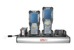 GTS HCH-9033-CHG Organiseur de station de chargement Support de bureau Aluminium Noir, Argent (MC9000 / MC9100 / MC9200 [3 + 3 - BAY CRADLE BATTERY CHARGER])