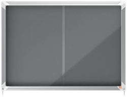 Nobo 1915336 tableau d'affichage Intérieure Gris Aluminium (Nobo 1915336 8 x A4 Premium+ lockable Notice Board with Grey Felt)