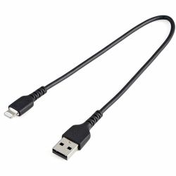 StarTech.com Câble USB-A vers Lightning Noir Robuste 30cm - Câble de Charge/Synchronisation de ...