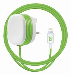 Juice JUI-MAINS-LIGHT-20W-ECO chargeur d'appareils mobiles Casque, Smartphone, Tablette Bleu Secteur Charge rapide Intérieure (MAINS UK TO LIGHTNING - 20W CHARGER GREEN)