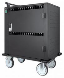Manhattan iPad to 13", MacBook Air to 13" & Chromebook to 14" 32-bay Charging Trolley/Cart via USB-C, Also other tablets/smartphones [with device to USB-C cable], Bays 330x22x235mm, Device charging...