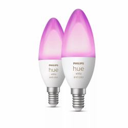 Philips Hue White and Color ambiance Flamme - Ampoule connectée E14 - [pack de 2] (Philips Hue White and Color Ambiance - LED-Lampe - Form: B39 - E14 - 4 W [Entsprechung 25 W])