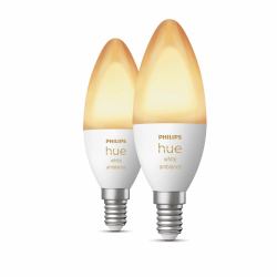 Philips Hue White ambiance Flamme - Ampoule connectée E14 - [pack de 2] (Philips Hue White ambiance - LED-Lampe - Form: B39 - E14 - 4 W [Entsprechung 25 W])