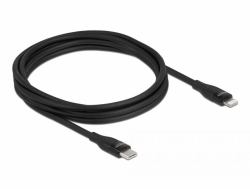 DeLOCK Câble de données et de chargement USB Type-C vers Lightning pour iPhone, iPad et iPod, noir 2 m MFi (Delock Lightning-kabel - 2 m)