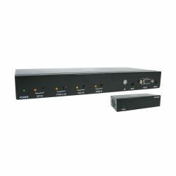 Tripp Lite B320-4X1-MHE-K 4-Port Presentation Switch Kit, 4K 60 Hz [4:4:4] HDMI, DP, USB-C and VGA to HDMI over Cat6 Extender, 125 ft., TAA (4P HDMI/DP/USB-C/VGA HDMI/CAT6 - 125FT TAA)