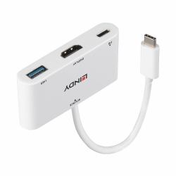 Lindy USB 3.2 Type C to HDMI Converter with USB Type A Port and Power Delivery (Lindy 43340 videokabel adapter 0,18 m)