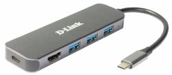 D-Link Station d'accueil USB-C 5-en-1 avec HDMI/alimentation DUB-2333 
