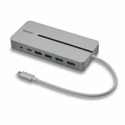 Lindy DST-Mx Duo, Mini Docking Station USB-C pour Laptop/MacBook avec prise en charge 4K sur deux...