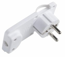 Microconnect PESCHPLUG-W adaptateur prise d'alimentation Type F Blanc (Schuko Angled Power Plug - White, Form : Flat - Warranty: 300M)