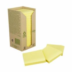 3M 7100172245 Post-it Carré Jaune 100 feuilles Auto-adhésif (Post-itÂ® Recycled Notes Canary Yellow 76 mm x 76 mm 100 Sheets/Pad 16 Pads/Pack 100% PEFC Recycled SGSCH-PEFC-COC-110078)