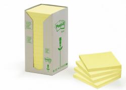 Post-It 654-1T étiquette auto-collante Jaune 16 pièce[s] (Post-it Pack of 16 Recycled Notes 76 mm x 76 mm Canary Yellow)