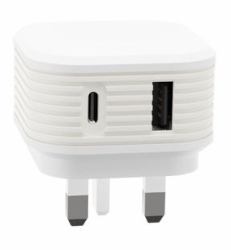 Juice JUI-MAINS-PD-PLUG-USBA/C-20W-ECO-WHT Universel Blanc Secteur Intérieure (DUAL PORT MAINS FAST CHARGER - 20W ECO WHITE)