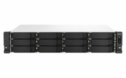 QNAP TS-1264U-RP NAS Rack [2U] Intel® Celeron® 8 GB DDR4 0 TB QNAP QTS Aluminium, Black (12-Bay rackmount NAS Intel Celeron N5105/N5095 quad-core burst up to 2.9GHz 8GB DDR4 RAM [2 x SODIMM slot ...