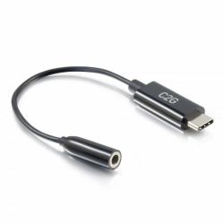 C2G 54426 câble de téléphone portable Noir 0,09 m USB-C 3,5 mm (C2G 54426 mobile phone cable Black 0.09 m USB-C 3.5 mm)