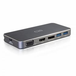 C2G Station d’accueil MST USB-C[R] pour deux écrans avec HDMI[R], DisplayPort[TM], VGA et alim...