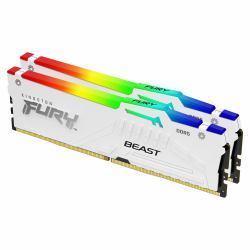 Kingston Technology FURY Beast 32GB 5600MT/s DDR5 CL36 DIMM [Kit of 2] White RGB EXPO (Kingston FURY Beast KF556C36BWEAK2-32 32GB [2x 16GB] DIMM System Memory, 5600MHz, DDR5, CL36, White, RGB, Inte...