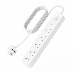 Belkin Connect Blanc 4 sortie[s] CA 2 m (SURGE PROTECTION WITH USB C 4 - OUTLET)