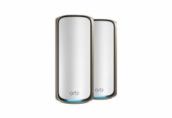 NETGEAR Orbi 970 Series Quad-Band WiFi 7, 2-Pack Quad-band [2.4 GHz / 5 GHz-1 / 5 GHz-2 / 6 GHz] Wi-Fi 6 [802.11ax] Gris 3 Interne (ORBI 970 MESH-WIFI-7-SET OF 2 - QUAD-BAND-MESH WHITE)
