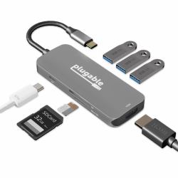 Plugable Technologies USBC-7IN1 station d'accueil Avec fil USB 3.2 Gen 1 [3.1 Gen 1] Type-C Noir 