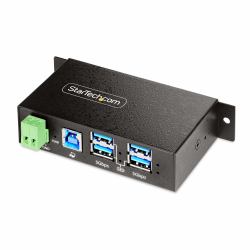 StarTech.com 5G4AINDRM-USB-A-HUB interface hub USB 3.2 Gen 1 [3.1 Gen 1] Type-B 5000 Mbit/s Black (4-PORT MANAGED INDUSTRIAL USB - HUB USB 3.0/3.1/3.2 G1 5GBPS)