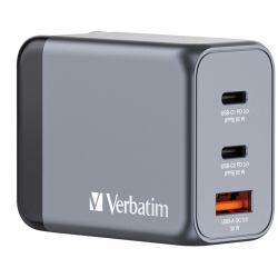 Verbatim GNC-65 GaN Charger 65W with 2 x USB-C PD 65W / 1 x USB-A QC 3.0 [EU/UK/US] (Verbatim [32201] GNC-65 GaN Charger 65W with 2 x USB-C PD 65W / 1 x USB-A QC 3.0 [EU/UK/US])