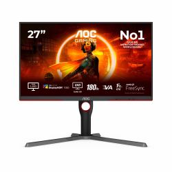 AOC G3 Q27G3XMN/BK computer monitor 68.6 cm [27"] 2560 x 1440 pixels 2K Ultra HD LED Black, Red (AOC Gaming Q27G3XMN/BK - LED monitor - gaming - 27" - 2560 x 1440 QHD @ 180 Hz - VA - 700 cd/mÂ² -...