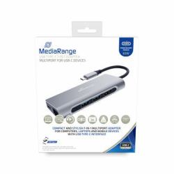 MediaRange MRCS510 station d'accueil USB 3.2 Gen 1 [3.1 Gen 1] Type-C Argent 