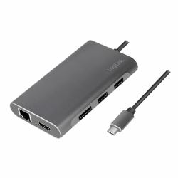 LogiLink UA0382 station d'accueil Avec fil USB 3.2 Gen 1 [3.1 Gen 1] Type-C Argent 