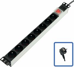 Lanview TUPS031 unité de distribution d'énergie 1U Noir (POWER STRIP 19" - 8 WAY - - FULL ALUMINIUM WITH ON/OFF S - Warranty: 24M)